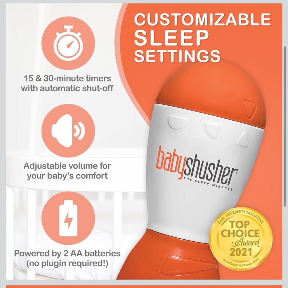 Portable Baby Shusher Sound Machine - Orange and White - Picture 2 of 6